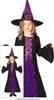 A young girl wearing a witch costume, including a hat and dress, posing for a product image. A smaller inset image shows the same costume. Produktbild-Vorschau