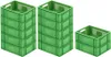 Three stacks of green plastic crates against a white background. Produktbild-Vorschau