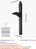 A diagram of a black mailbox post with dimensions and included accessories. Náhľad obrázku produktu