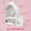 Großes Holz-Puppenhaus 118 cm mit LED und Möbeln – 3 Produktbild-Vorschau 3