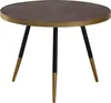 BELIANI Couchtisch Dunkle Esche / Schwarz / Gold MDF runder Produktbild-Vorschau 1