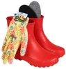 Damen EVA-Schaumstoff-Gummistiefel, rot mit Innensohle Produktbild-Vorschau 9