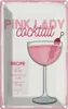 vianmo Blechschild 18x12 cm Pink Lady Cocktail Recipe Produktbild-Vorschau 1