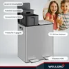 WELLGRO Treteimer 2x20L Silber – Edelstahl mit Softclose & Produktbild-Vorschau 4