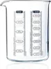 A clear, front-facing shot of a glass measuring cup with markings for flour and liquid. Produktbild-Vorschau