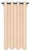 A beige curtain hanging from a curtain rod. Produktbild-Vorschau