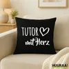 Huuraa Kissen Tutor mit Herz 40x40cm mit Füllung Black Produktbild-Vorschau 2