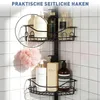 Teleskop-Duschregal ohne Bohren, Eckablagen mit Haken, Produktbild-Vorschau 5