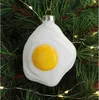 Christbaumschmuck Glas 9,5cm Spiegelei Figur Weiß / Gelb Produktbild-Vorschau 3