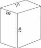 A diagram of a rectangular prism with dimensions labeled. Produktbild-Vorschau