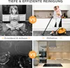 A collage showing the contrast between difficult and easy cleaning methods, with a steam cleaner being the easy solution. Náhľad obrázku produktu