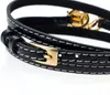Damen Charms-Lederarmband Schwarz dreifach gewickelt - 2 Produktbild-Vorschau 3