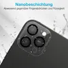 A close-up of a smartphone camera lens with water droplets on it, illustrating its water-repellent feature. Produktbild-Vorschau