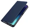 A dark blue flip case for a smartphone is shown at an angle against a white background. Produktbild-Vorschau