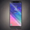A smartphone with a colorful, abstract wallpaper displayed on its screen, set against a dark, reflective background. Produktbild-Vorschau