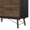 Rye Kommode 6 Schubladen mattschwarz, Walnuss Nachbildung. Produktbild-Vorschau 18