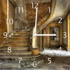 Wallario Design Wanduhr Massive Steintreppe in herrenlosem Produktbild-Vorschau 1