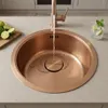 Keukenwastafel, 37 cm, koper, onderbouwmodel, vlakke Productafbeelding-voorbeeld 2