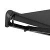 Close-up of a black awning mechanism with a gray fabric canopy. Produktbild-Vorschau