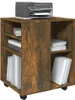vidaXL Rolling Cabinet Smoked Oak 60x53x72 cm Materiál Náhľad obrázku produktu 4