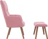 vidaXL Relaxačné kreslo s taburetkou Pink Velvet Náhľad obrázku produktu 3