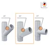 INEFA Abzweiger Fallrohr 60 Grad, PVC DN85/85 Grau Zubehör Produktbild-Vorschau 3