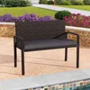 COSTWAY Polyrattan Gartenbank mit Sitzkissen, Balkontank Produktbild-Vorschau 8