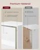 A comparison of the material quality of a bookshelf, showing the 'Our' side with premium MDF and sealed edges, and the 'Other' side with inferior cardboard and unsealed edges. Produktbild-Vorschau