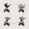 Diagram showing the different configurations of a stroller system. Produktbild-Vorschau