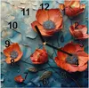 Wanduhr aus Glas mit Motiv Blumenmeer- 30 x 30 cm - inkl. Produktbild-Vorschau 1