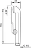 A technical drawing of a hand shower with dimensions. Podgląd zdjęcia produktu