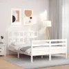 vidaXL Massivholzbett mit Kopfteil Weiß 140x200 cm Produktbild-Vorschau 2