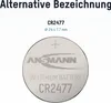 A close-up, centered shot of a silver coin-shaped battery with text and branding. Anteprima dell’immagine prodotto