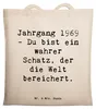 Mr. & Mrs. Panda Tote Bag Spruch 1969 Geburtstag Schatz - Produktbild-Vorschau 1