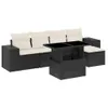 vidaXL 6-tlg. Garten-Sofagarnitur mit Kissen Schwarz Poly Produktbild-Vorschau 1