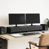 vidaXL Monitorständer mit Schubladen Schwarz Eichen-Optik Produktbild-Vorschau 1