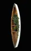 A decorative shelf shaped like a canoe, mounted on a black background. Podgląd zdjęcia produktu