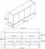 Technical drawings of a console table with dimensions. Produktbild-Vorschau