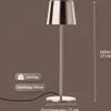 A copper-colored LED table lamp with specifications displayed. Podgląd zdjęcia produktu
