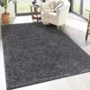 Shaggy Hochflor Teppich Wohnzimmer - 200x200 cm - Anthrazit Produktbild-Vorschau 1