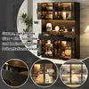 Flieks Vitrine mit LED-Beleuchtung, Glasvitrine mit 8 Türen Produktbild-Vorschau 3