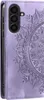 A close-up view of a purple phone case with a mandala design. Produktbild-Vorschau