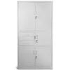 A tall, gray metal storage cabinet with multiple compartments and drawers, shown against a white background. Podgląd zdjęcia produktu
