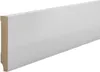 A white baseboard molding is shown from a diagonal angle against a white background. Produktbild-Vorschau