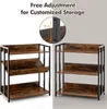 Two shelving units are shown side-by-side, with a close-up inset showing a measurement. Podgląd zdjęcia produktu