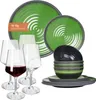 Melamin Camping Geschirr Set 4 Personen Stone Green + 4 Produktbild-Vorschau 1