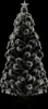 A black and silver fiber optic Christmas tree with a star on top, set against a black background. Podgląd zdjęcia produktu