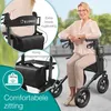 ELONEO inklapbare rollator met zitplaats, outdoor rollator Productafbeelding-voorbeeld 3