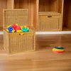 KRINES HOME Wysoki kosz z pokrywą z plecionki rattanowej w Podgląd zdjęcia produktu 3