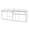 Sideboard, Highboard, 200x35x75cm, 4 Türen, Elektrokamin. Produktbild-Vorschau 4